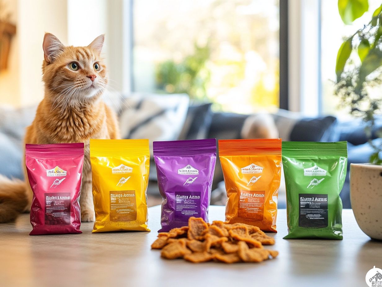 Comparison of natural ingredients and protein levels in top freeze-dried cat food brands.