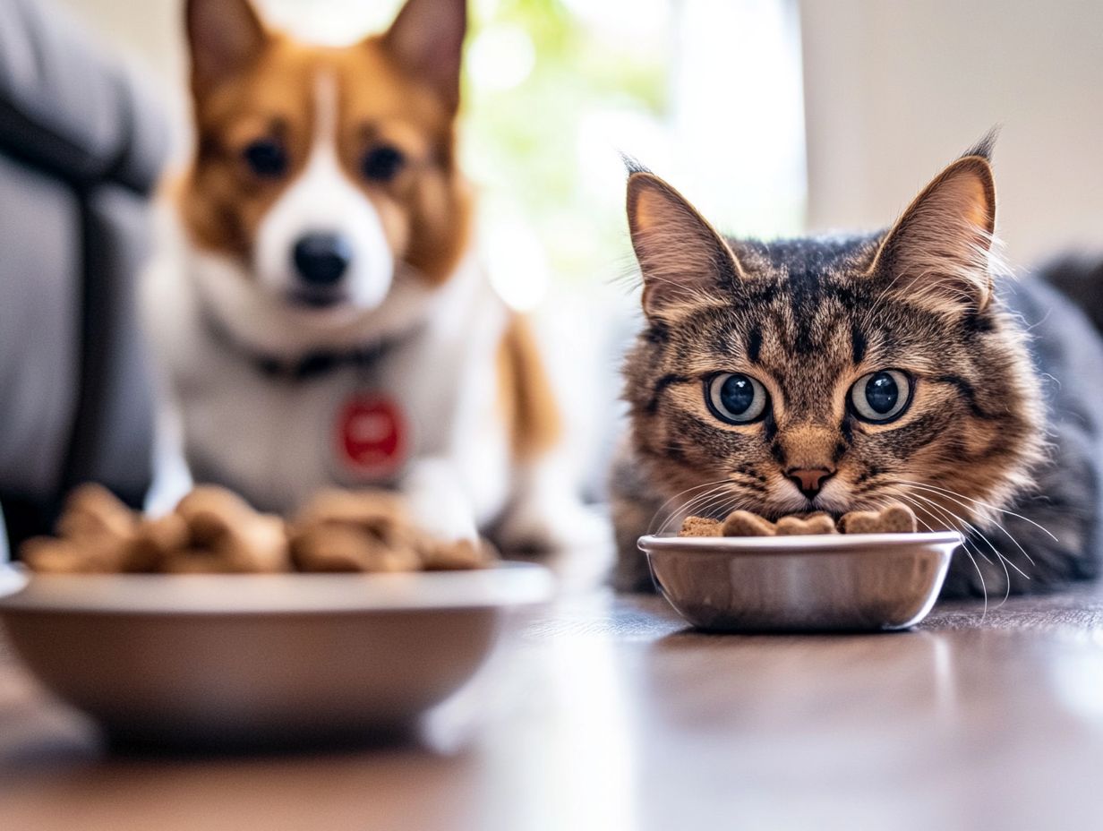 What specific ingredients in dog treats should I be cautious of for my cat?