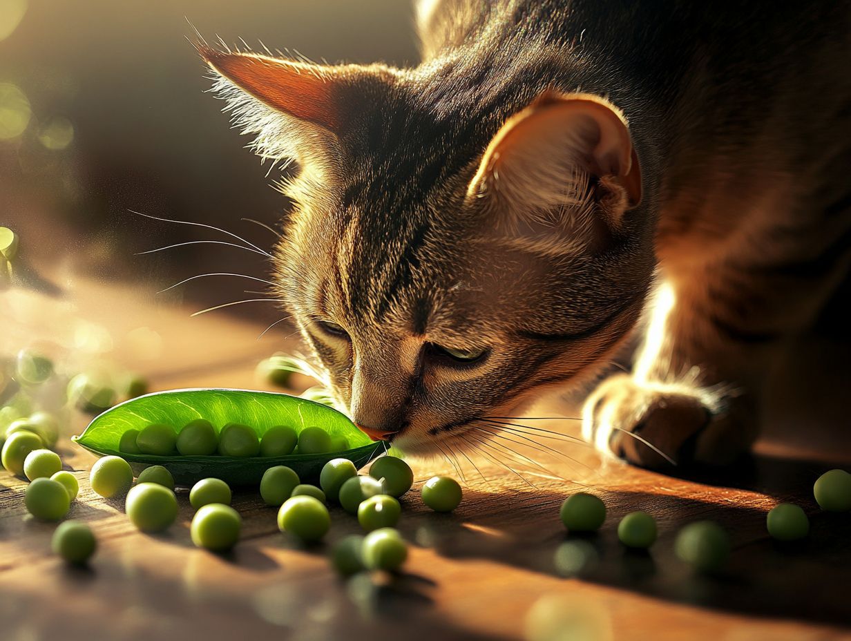 Digestive issues related to cats eating green peas