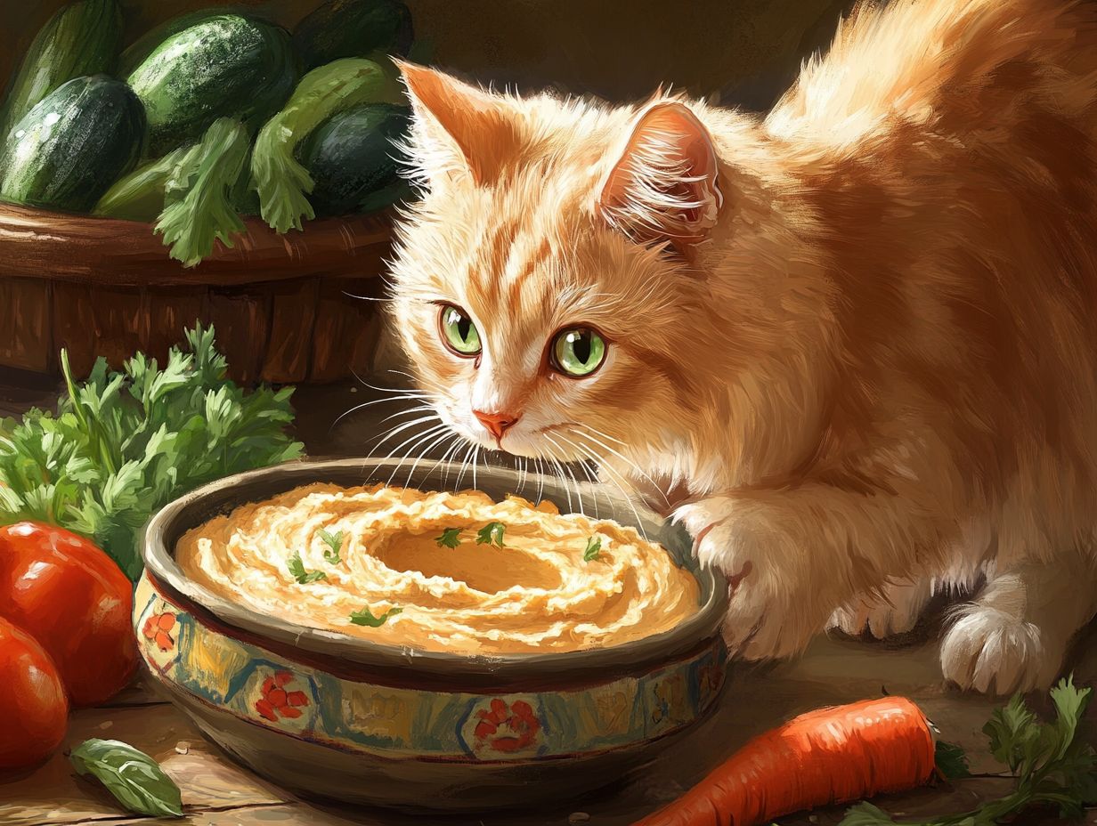 What ingredients in hummus make it unsafe for cats, even on International Hummus Day?