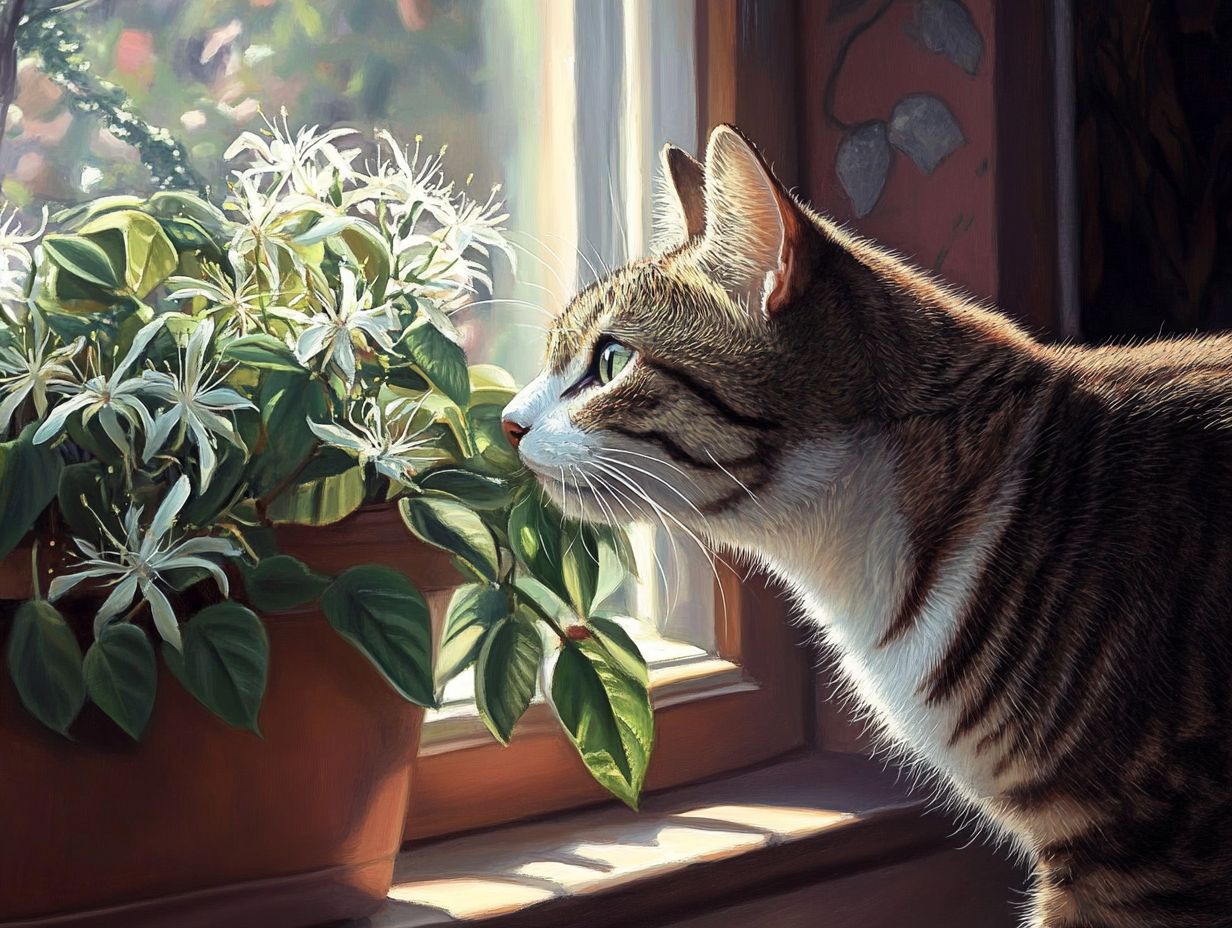 How do cats typically come into contact with spider plants?