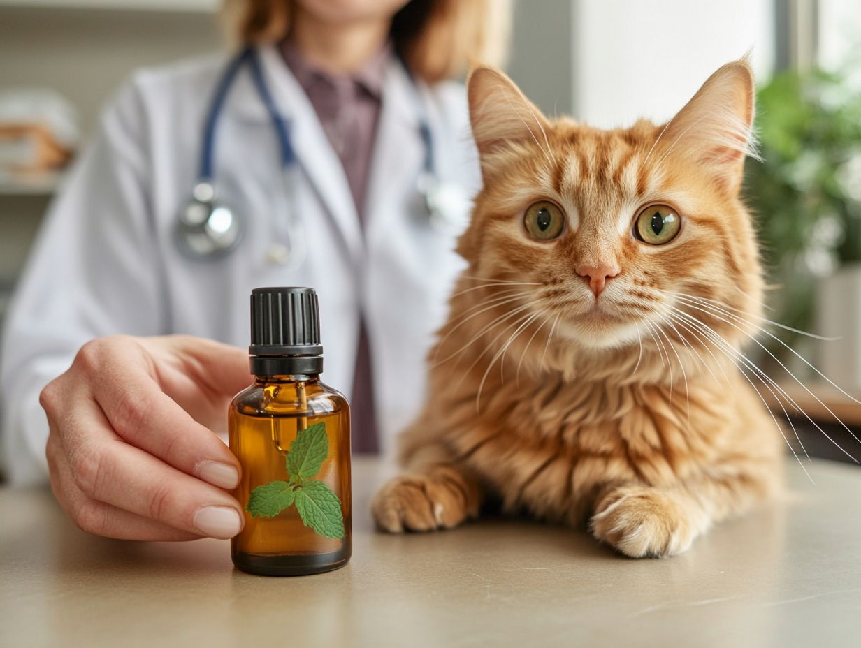 What is the Treatment for Peppermint Oil Poisoning in Cats?