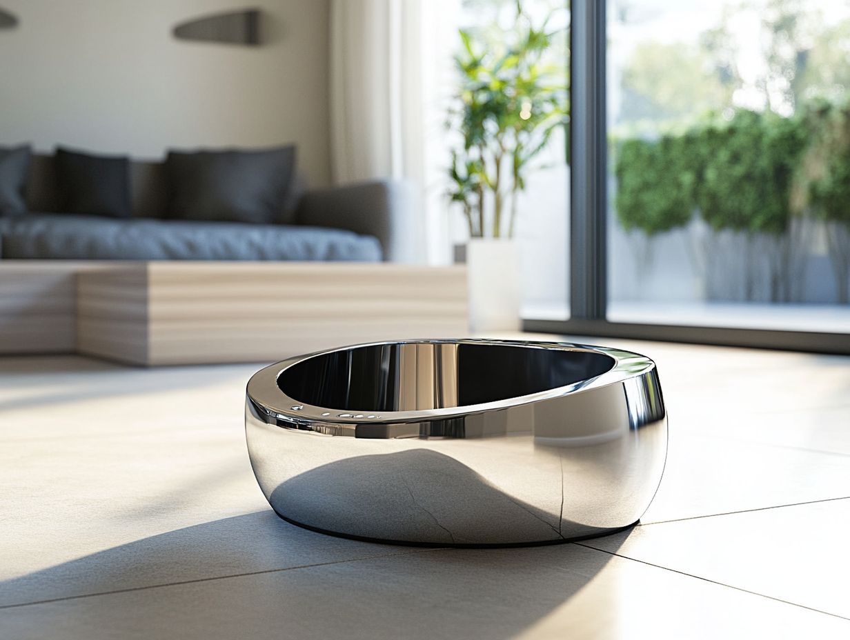 Example of an open-top stainless steel cat litter box, showcasing design and functionality.