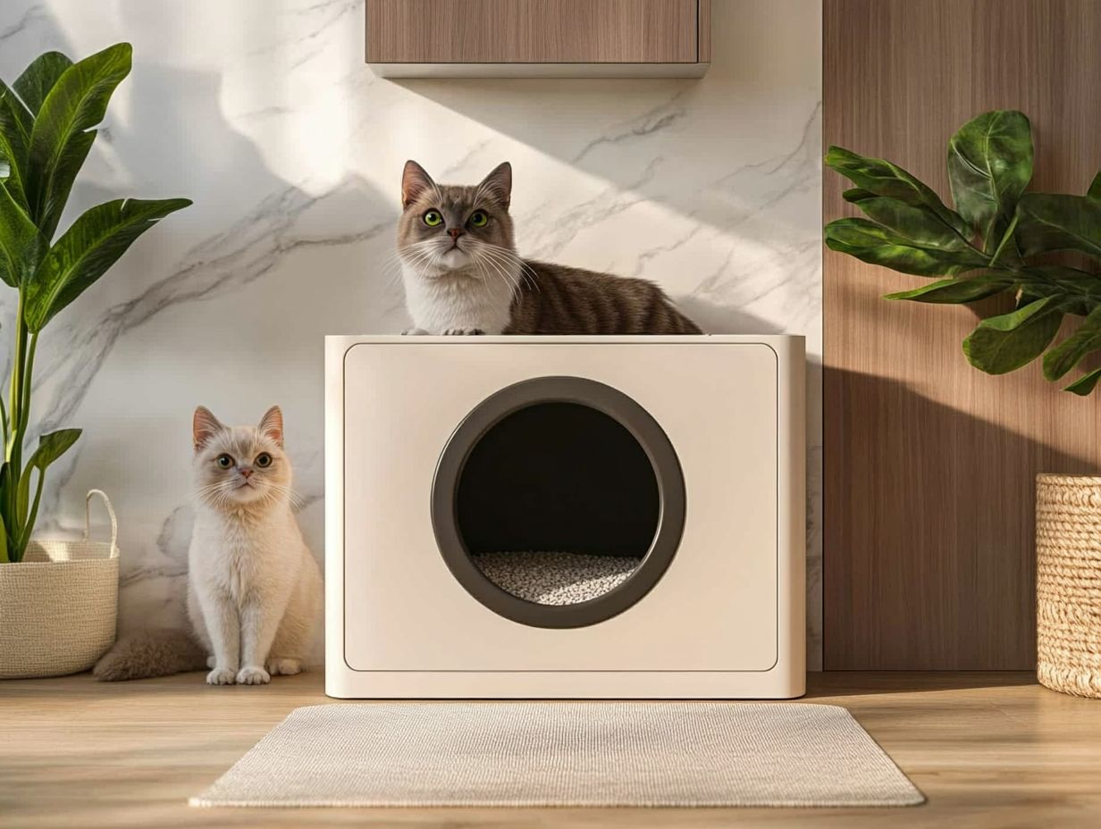 Example of top entry cat litter box design